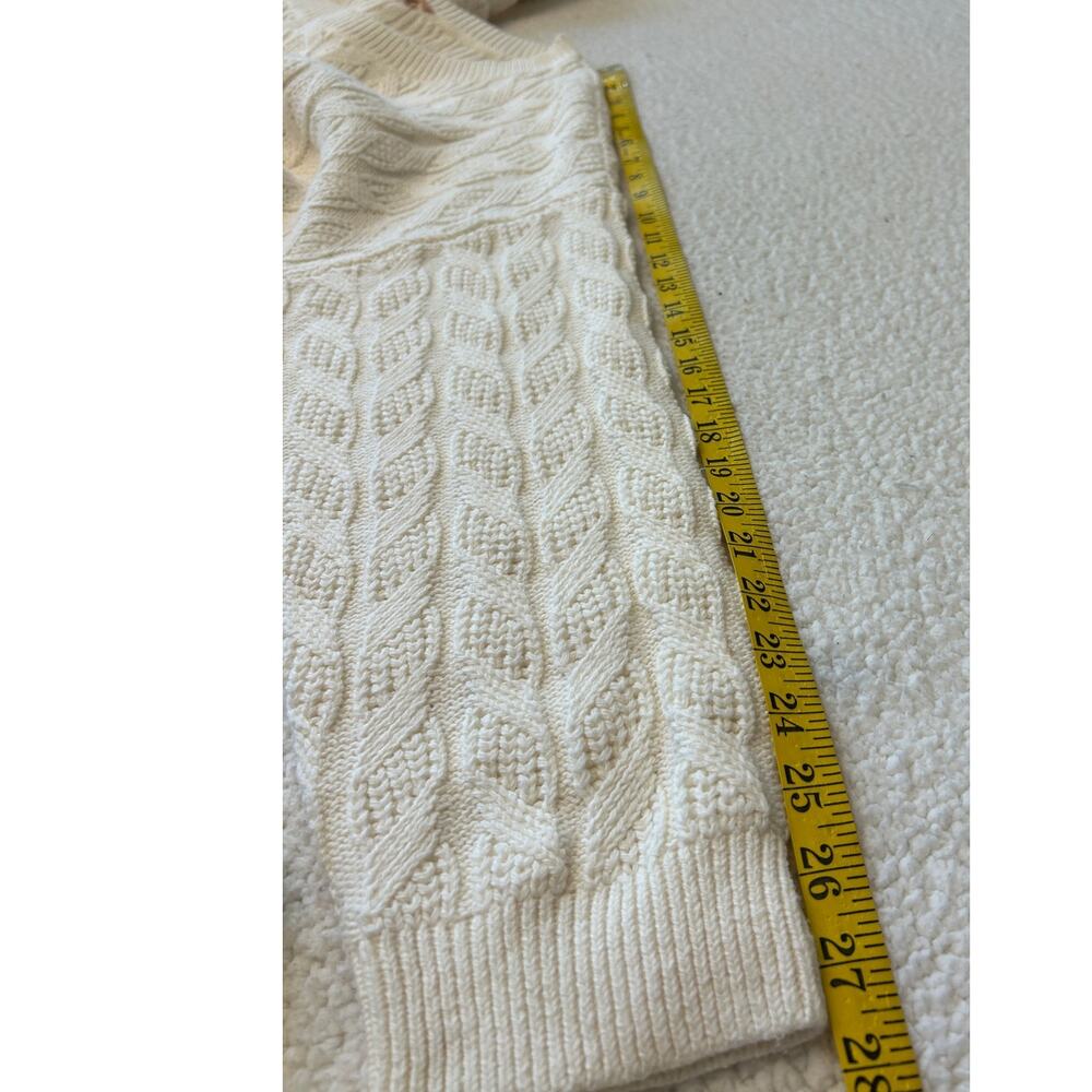 Eberjey Women's Cable Knit Recycled Cotton Sweater Size XL Cream Crewneck NWT - Picture 5 of 9